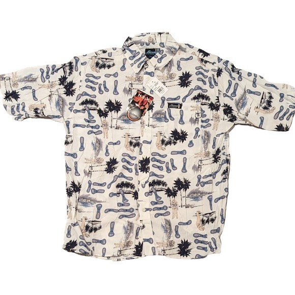 New Deadstock Chipshot Golf Print Shirt XL by BOSS Short Sleeve Button-Up NWT! - Picture 1 of 10